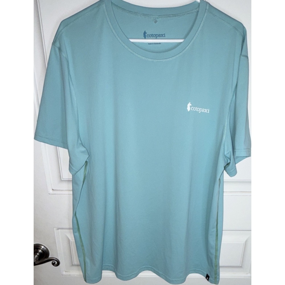 Cotopaxi Men's XL Blue Short Sleeve Crew Neck Lightweight Polyester Logo Tee
